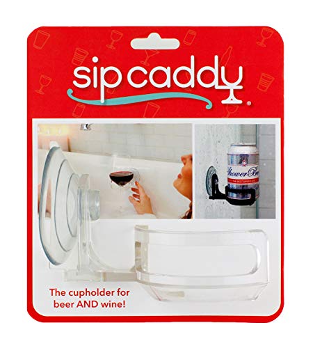 4127RSAwxCL - SipCaddy Bath & Shower Portable Cupholder Caddy for Beer & Wine Suction Cup Drink Shower Beer Holder, Clear