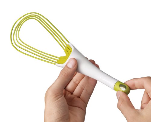 41G7RZk8QgL - Joseph Joseph 20071 Twist Whisk 2-in-1 Balloon and Flat Whisk Silicone Coated Steel Wire, 11.5-Inch, Green