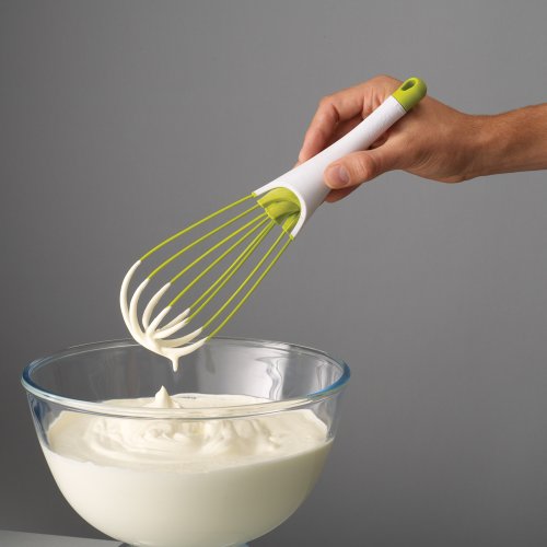 41GZlbR7kPL - Joseph Joseph 20071 Twist Whisk 2-in-1 Balloon and Flat Whisk Silicone Coated Steel Wire, 11.5-Inch, Green