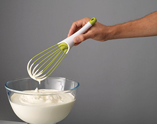 41YDTxO7gVL - Joseph Joseph 20071 Twist Whisk 2-in-1 Balloon and Flat Whisk Silicone Coated Steel Wire, 11.5-Inch, Green