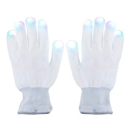 41jL v1wVHL - LED Light up Gloves Finger Light Gloves for Kids Adults Glow Rave EDM Gloves Funny Novelty Gifts