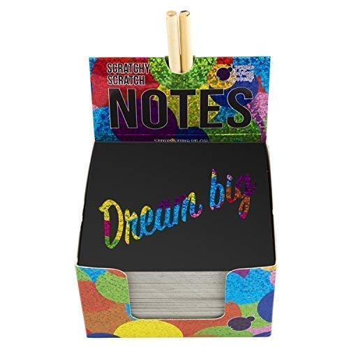 41oV9i2FFTL - Rainbow Scratch Off Mini Notes + 2 Stylus Pens Kit: 150 Sheets of Rainbow Scratch Paper for Kids Arts and Crafts, Airplane or Car Travel Toys - Cute Unique Gift Idea for Kids, Girls, Women, or Anyone!