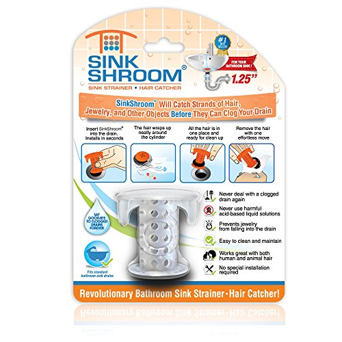 51H06tvuuVL - SinkShroom The Revolutionary Sink Drain Protector Hair Catcher/Strainer/Snare, White