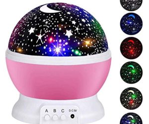 51LacKCY17L 300x250 - Alenbrathy Night Light Lamp, Star Projector Romantic LED Night Light 360 Degree Rotation 4 LED Bulbs 9 Light Color Changing with USB Cable for Birthday,Parties,Kids Bedroom Or Christmas Gift. (Pink)
