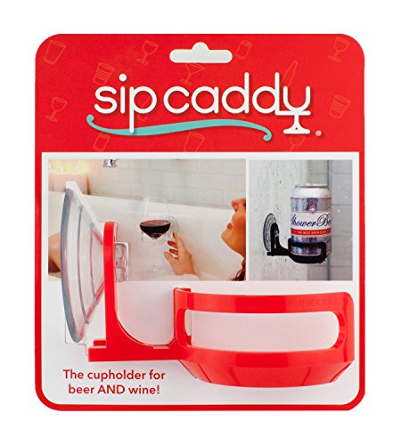 51Tyh9NigsL - SipCaddy Bath & Shower Portable Cupholder Caddy for Beer & Wine Suction Cup Drink Shower Beer Holder, Clear