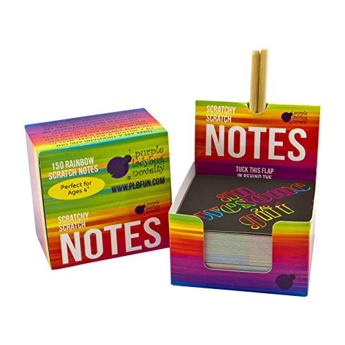51j4EcejGNL - Rainbow Scratch Off Mini Notes + 2 Stylus Pens Kit: 150 Sheets of Rainbow Scratch Paper for Kids Arts and Crafts, Airplane or Car Travel Toys - Cute Unique Gift Idea for Kids, Girls, Women, or Anyone!