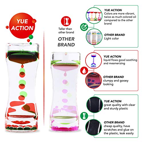 51zj2BIBpLaL - YUE ACTION Liquid Timer 2 Pack / Liquid Motion Bubbler Timer for Calming Sensory Toys, Autism Toys ,Fidget Toy, Children Activity, Desk Toys,Novelty Gifts, Assorted Colors (Green+Red Set)